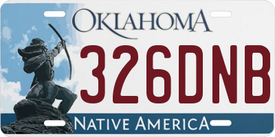OK license plate 326DNB