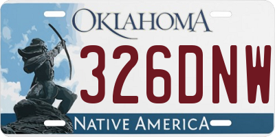 OK license plate 326DNW