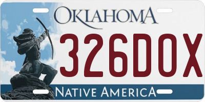 OK license plate 326DOX
