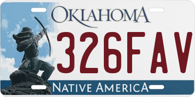 OK license plate 326FAV