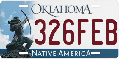OK license plate 326FEB