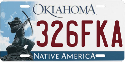 OK license plate 326FKA