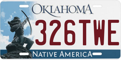 OK license plate 326TWE