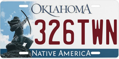 OK license plate 326TWN