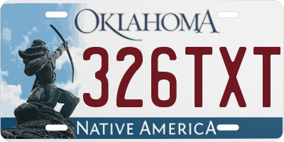 OK license plate 326TXT