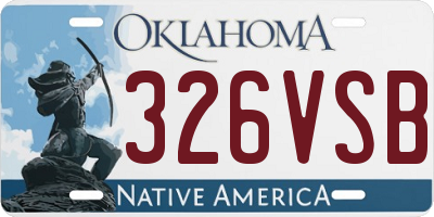 OK license plate 326VSB