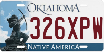 OK license plate 326XPW