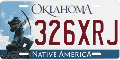 OK license plate 326XRJ