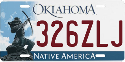 OK license plate 326ZLJ