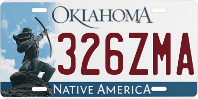 OK license plate 326ZMA