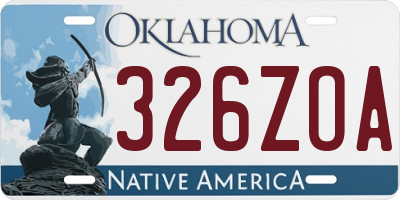 OK license plate 326ZOA