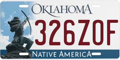 OK license plate 326ZOF