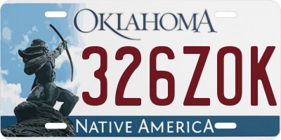 OK license plate 326ZOK