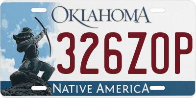 OK license plate 326ZOP