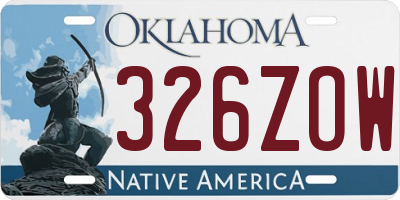 OK license plate 326ZOW