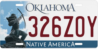 OK license plate 326ZOY