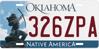 OK license plate 326ZPA