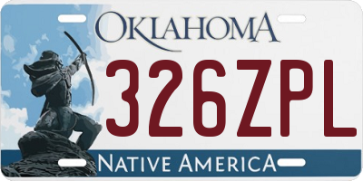 OK license plate 326ZPL