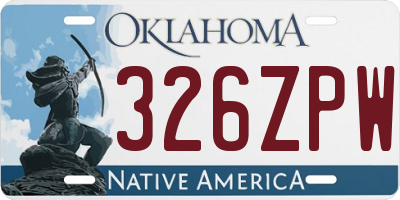 OK license plate 326ZPW