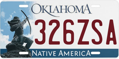 OK license plate 326ZSA