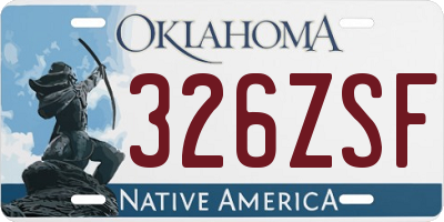 OK license plate 326ZSF