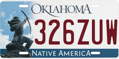 OK license plate 326ZUW