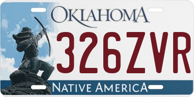 OK license plate 326ZVR