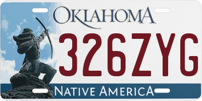 OK license plate 326ZYG