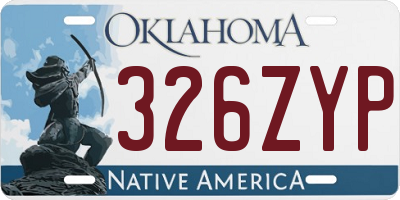 OK license plate 326ZYP