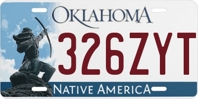 OK license plate 326ZYT