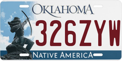 OK license plate 326ZYW