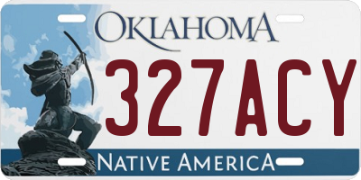 OK license plate 327ACY