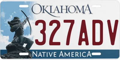 OK license plate 327ADV