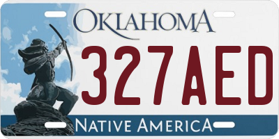 OK license plate 327AED