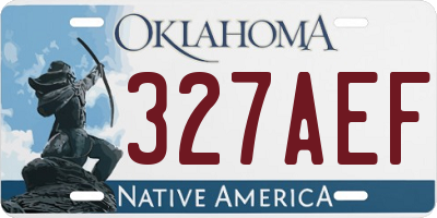 OK license plate 327AEF