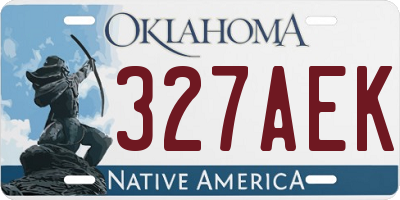 OK license plate 327AEK