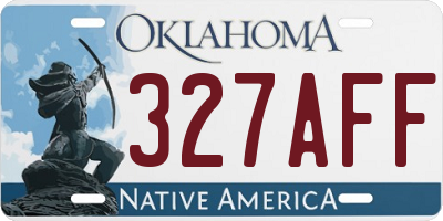 OK license plate 327AFF