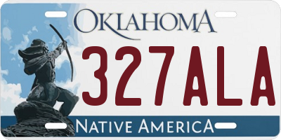OK license plate 327ALA
