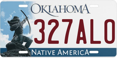 OK license plate 327ALO