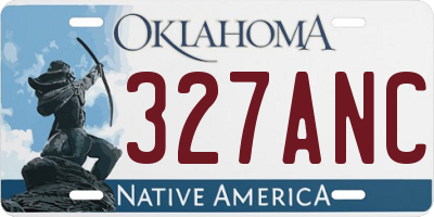 OK license plate 327ANC