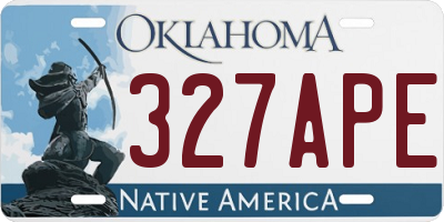 OK license plate 327APE