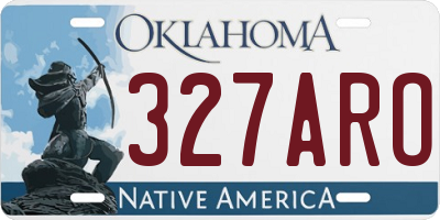 OK license plate 327ARO
