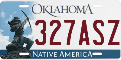 OK license plate 327ASZ