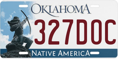 OK license plate 327DOC