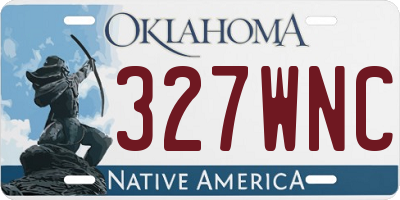 OK license plate 327WNC