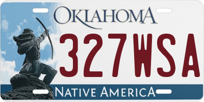 OK license plate 327WSA