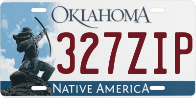 OK license plate 327ZIP