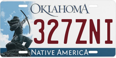 OK license plate 327ZNI