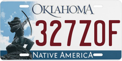 OK license plate 327ZOF