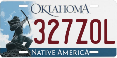 OK license plate 327ZOL